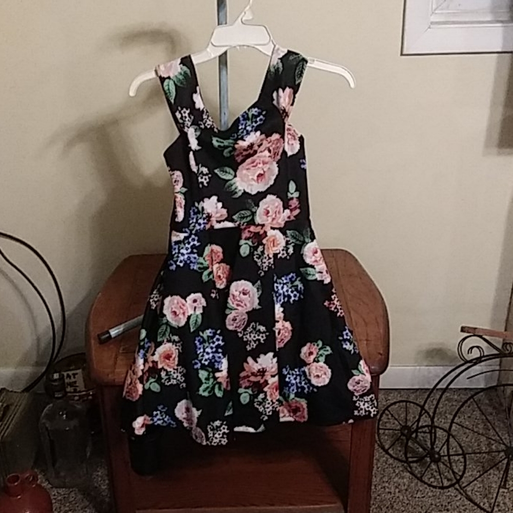 Formal floral summer pleated skirt dress